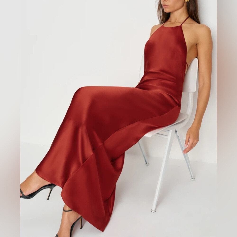 XS Reformation Jeany Silk Dress Sangre NWT
